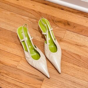 Bronx Women’s Slingback Pumps in White Size‎ 8M